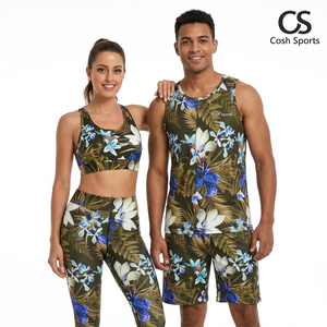 Premium Floral Sublimated Print Yoga Sets | Unisex Breathable Yoga <b>Bra</b> & Tights Supplier - Product Image 1