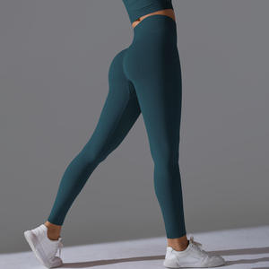 Leggings de yoga taille haute pour femmes, longueur intégrale, effet push-up, en Spandex et Nylon, extensibles dans les quatre sens, pour le sport et le fitness - Product Image 3