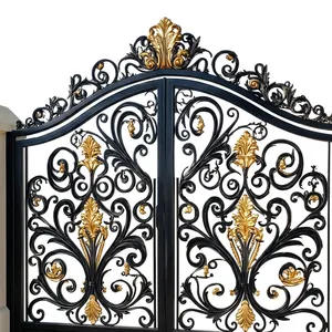 Portail Principal en Fer Forgé Orné, Porte d'Entrée Métallique Décorative de Luxe, Design Extérieur Élégant pour Villa et Maison - Product Image 5