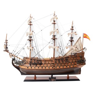Maqueta de Barco de Madera de Cedro Pintada a Mano, Edición Exclusiva San Felipe, Línea Almirante, para Decoración de Mesa, Regalo, Venta al Por Mayor - Product Image 1