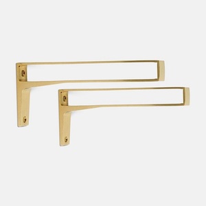 Creative Metal TCM-7134 Glitter Brass Heavy Duty Metal Support Gold Finished Durable <b>Shelf</b> <b>Bracket</b> Wall Mount Vintage Modern - Product Image 2