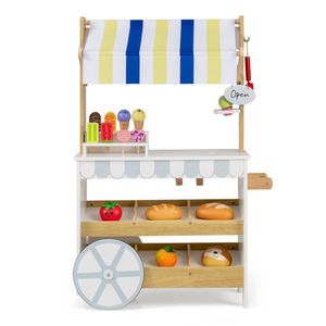Set Gioco 2-in-1 in Legno per Cucina e Negozio: Carrello della Spesa e Carretto dei Gelati con Accessori - Product Image 4