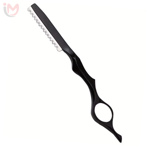 Rasoir droit pliant finition noire, outil de rasage professionnel pour barbier, shavette manuelle, logo personnalisé OEM - Product Image 4
