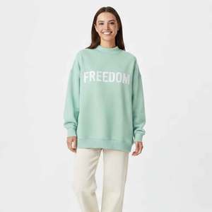 Sweat-shirt à col montant pour femme, pull-over tendance, minimaliste, décontracté, en tissu doux, coupe décontractée, parfait pour le quotidien - Product Image 1