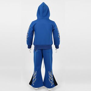 Ensemble survêtement et pantalon évasé pour garçon, 2 pièces, 100% coton, ensemble de survêtement évasé pour bébé, vêtements pour enfants - Product Image 2