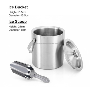 High <b>End</b> Stainless Steel Ice Bucket 1.5L Double Wall with V Tong Premium Rust Resistant <b>Bar</b> Use Worldwide Export - Product Image 4