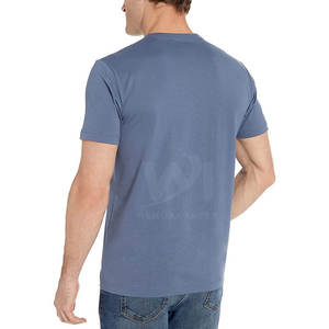 T-shirt col V 100% coton uni pour homme, confortable, grande taille, coupe ample, vêtements décontractés pour homme, prix bas. - Product Image 4