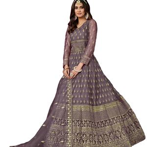 Dernier Designer Net Broderie Séquence Travail Anarkali Robe Par Fab Zone - Product Image 1