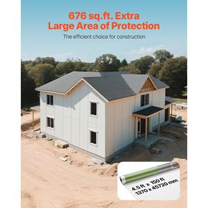 Resistente 4.5X150 ft rivestimento in plastica bianca 0.13mm di spessore barriera al vapore casa avvolgente resistente a goccia membrana impermeabile - Product Image 2