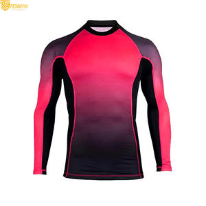 Camiseta de Compresión de Manga Larga Personalizada para Hombre, para BJJ, MMA, Fitness, Grappling, Sublimada con Degradado, Ropa de Entrenamiento - Product Image 1