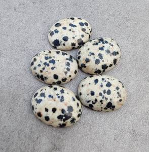 Cabochon ovale en jaspe dalmatien naturel, pierre précieuse en vrac pour la fabrication de bijoux, fournitures artisanales, objets de collection - Product Image 4