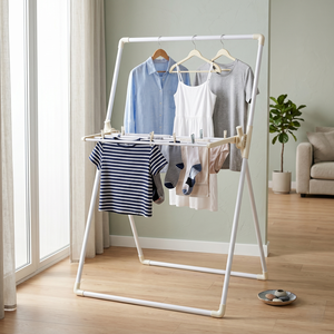 Dryer Hanger Laundry <b>Clothes</b> Drying <b>Rack</b> Household Storage Furniture Manufacturer Housewares Laundry Room X-type Single-bar Iron - Product Image 1