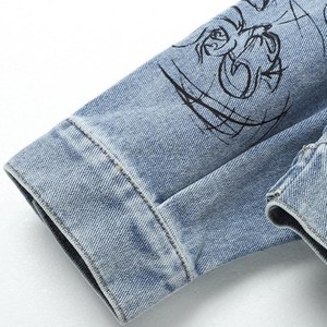 High-Durability Women Denim <b>Jacket</b> | Polyester/Cotton Button Casual Streetwear Quick Dry Eco-Friendly Breathable Spring Summer - Product Image 4