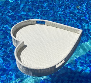 VIET NAM Bandeja Flotante Decorativa de Ratán de Acero, Forma de Corazón, para Piscina, Desayuno, Metal, Moderna - Product Image 6