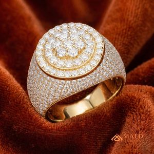 Moissanite <b>Ring</b> <b>Mens</b> Round Halo Cluster <b>Ring</b> Luxury Statement Jewelry Premium Gift <b>for</b> Him Elegant Everyday Style - Product Image 4