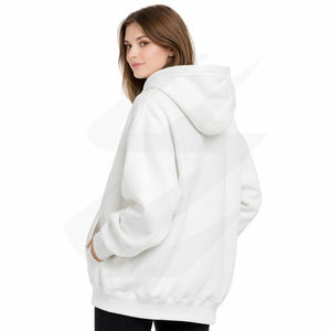 Vente en gros Sweat à capuche pour femme oversize, effet vieilli, 500 g/m², 100 % coton molletonné, streetwear décontracté, épaules tombantes, grammage lourd - Product Image 5