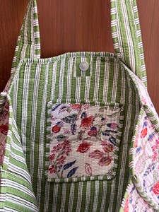 Indian <b>Boho</b> Hand Block Print Quilted Cotton Tote <b>Bag</b> Women Shoulder Handbag Travel Market <b>Bag</b> Handmade Gift - Product Image 4