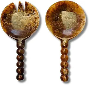 Cuillères en résine faites à la main, ustensiles de service pour salade en provenance d'Inde, vente en gros, ustensiles en résine multicolores - Product Image 1