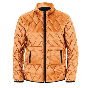 Veste matelassée bleu marine pour homme, col montant, fermeture éclair, vêtement d'hiver décontracté, matière polyester, design coupe-vent - Product Image 4