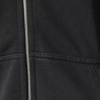 Sweat à capuche intégral en polaire 100% coton, entièrement zippé, à épaules tombantes, doublé satiné Shark, motif lettres brodées, hiver, logo personnalisé