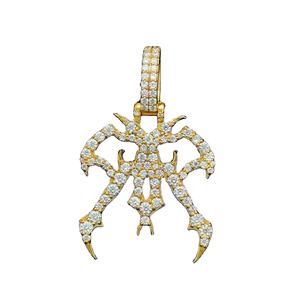 Nueva llegada forma de estrella logo encanto colgantes 925 Plata Hip Hop joyería hombres mujeres VVS negro Moissanite diamante colgante - Product Image 1