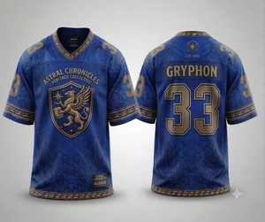 Camiseta de Fútbol Personalizada de Malla Azul y Dorada con el Número 33, Uniforme de Equipo, Ropa Deportiva Transpirable de Secado Rápido, Venta al Por Mayor de Fábrica - Product Image 1