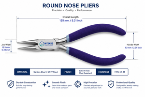Pince à bec rond professionnelle pour la fabrication de bijoux, pince de précision pour la mise en boucle de fils et la perlage, avec poignée ergonomique - Product Image 5