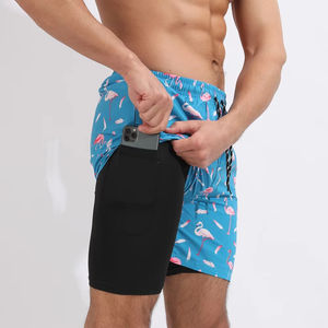 Pantalones Cortos Deportivos 2 en 1 de Poliéster de Secado Rápido, Pantalones Cortos de Compresión para Correr, Ajustados, para Hombre, Ropa Deportiva OEM - Product Image 2