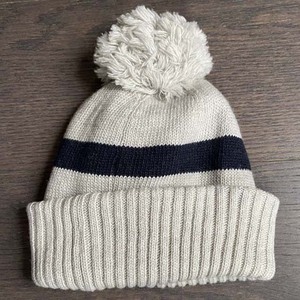 Gorro de punto unisex de invierno con diseño de rayas y pompón, gorro informal para adultos, circunferencia de cabeza de 56-58 cm - Product Image 4