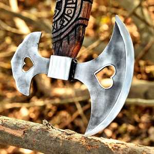 Hacha Vikinga Personalizada de Grado Industrial Hecha a Mano, Forjada en Acero al Carbono, Regalo para Padrinos de Boda, Hacha Vikinga con Hoja de Acero al Carbono y Cuero - Product Image 5