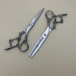 Kit de ciseaux de coiffure professionnels personnalisés avec logo, en acier inoxydable, manche en céramique, ciseaux à effiler pour droitiers, pour cheveux - Product Image 6