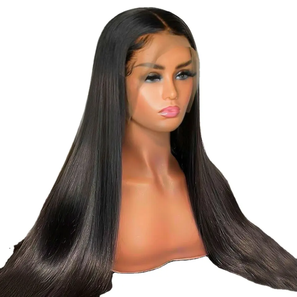 Human Hair HD 360 Lace Wigs Natural Bone Wig Style Pre Plucked Frontal Lace Wig for Black Hot Selling 100 Vietnamese Women Dark