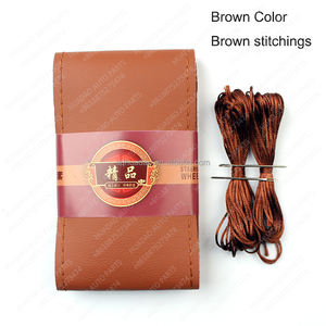 Accessoire d'intérieur de voiture Housse de <span class=keywords><strong>volant</strong></span> en cuir artificiel cousue à la main de grande taille respirante de haute qualité pour camion bus - Product Image 6