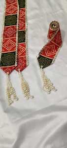 Mala Bandhej Milni fait main de 4,5 pieds avec pompon de perles, Haar traditionnel indien pour l'accueil des invités de mariage, Mala indienne Baraat Swagat - Product Image 6