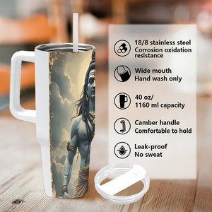 Stainless Steel Tumbler 40oz Insulated Travel <b>Mug</b> With Handle For Adults - Product Image 5