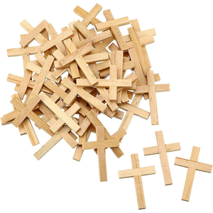 Croix en bois à suspendre, motif fin, pour la prière, cadeau de première communion pour garçons et filles, croix simple, lot de 50 pièces - Product Image 2