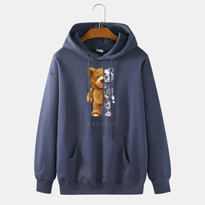 เสื้อฮู้ดผู้ชายแบบสวมหัว ผ้าฟลีซสั่งทำพิเศษ 100% ผ้าฝ้าย สีพื้น สไตล์ลำลองสำหรับฤดูหนาว สไตล์สตรีท ผู้ผลิตแบบ OEM ODM - Product Image 1