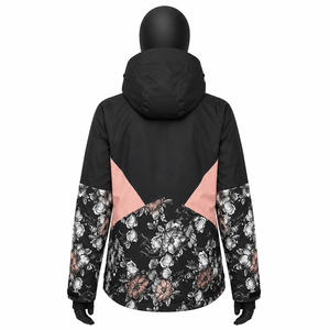 Veste de snowboard imperméable pour femme, imprimé floral, coupe-vent, manteau de ski d'hiver, isolée thermiquement, vêtements de sport de montagne pour l'extérieur - Product Image 2