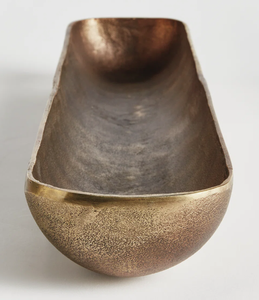 Handcrafted Antique Bronze Long <b>Trough</b> Bowl <b>Metal</b> Oval Boat Tray for Table Centerpiece & Home Decor Vintage bronze <b>metal</b> <b>trough</b> - Product Image 4