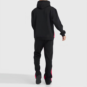 Survêtement à capuche pour homme de haute qualité, noir et rose, coupe ample, sweat-shirt et pantalon long pour un style décontracté - Product Image 2