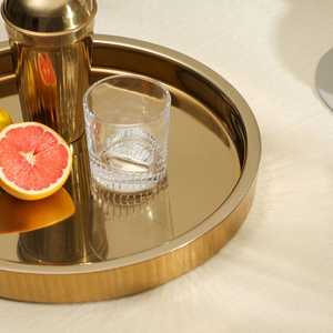 Bandejas Redondas de Metal para Hotel, Restaurante y Bar, Diseño de Lujo, Bandeja Redonda de Acero Inoxidable, Bandeja de Metal para Servir Frutas y Verduras en el Hogar y la Cocina - Product Image 2