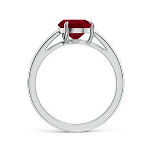Anillo de compromiso solitario de oro macizo de 14K con rubí en forma de pera inclinada engastado con garras, hecho a mano, joyería fina personalizada para boda - Product Image 4