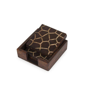 Juego de Posavasos Cuadrados de Madera Clásicos Modernos, 4 Piezas, Ecológicos, con Adhesivo de MDF, Acabado en Resina Personalizado, Diseños Únicos para - Product Image 3