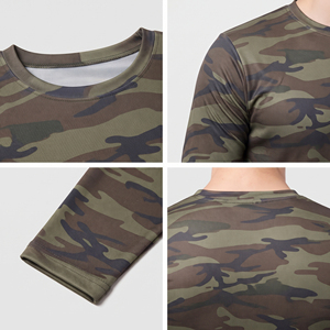 <b>Camo</b> Printed Men Long Sleeve Yoga T-Shirt High Quality Polyester Tee <b>Top</b> Men Slim Fit Gym Fitness Tee Printed Base Layer T Shirt - Product Image 6