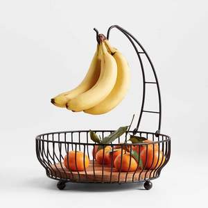 Cesta de frutas decorativa clásica de hierro para mostrador de cocina, organizador de mesa de comedor para exhibir frutas frescas, marca privada - Product Image 6