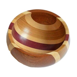 ชามไม้ทำมือรักษ์โลก ปลอดภัยสำหรับอาหาร เหมาะสำหรับเสิร์ฟซุป สลัด ใช้ในบ้านและโรงแรม ชามใส่ผลไม้อบแห้ง - Product Image 1