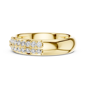 Ensemble de bagues minimalistes en diamants de laboratoire taillés, en or jaune 18 carats plaqué rhodium, demi-alliance, pour fiançailles, fêtes, mariages, usage quotidien et bureau - Product Image 5