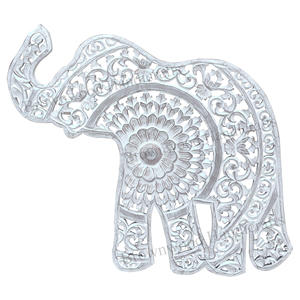 Fabricante indio Exportador Mejor calidad de suministro Forma de hoja MDF Madera tallada a mano Angustia Color negro Montaje en pared Ecológico - Product Image 3