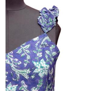 Handblock Printed Eco-Friendly Sweet Women's <b>Maxi</b> <b>Dress</b> Casual Strap Natural Waist Woven Cotton Sleeveless <b>with</b> <b>Pockets</b> Washable - Product Image 4