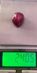 ทับทิมธรรมชาติ 24.5 กะรัต สีแดง คอรันดัม |   พลอยรูปไข่ขนาดใหญ่แบบหลวม - Product Image 2